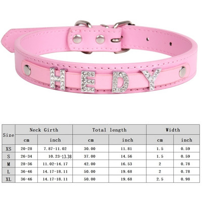 Personalizirana ogrlica za pse Bling Rhinestone DIY imena Puppy Cat Kožne ogrlice Mali veliki psi Ogrlica Besplatno ime Dodaci za kućne ljubimce
