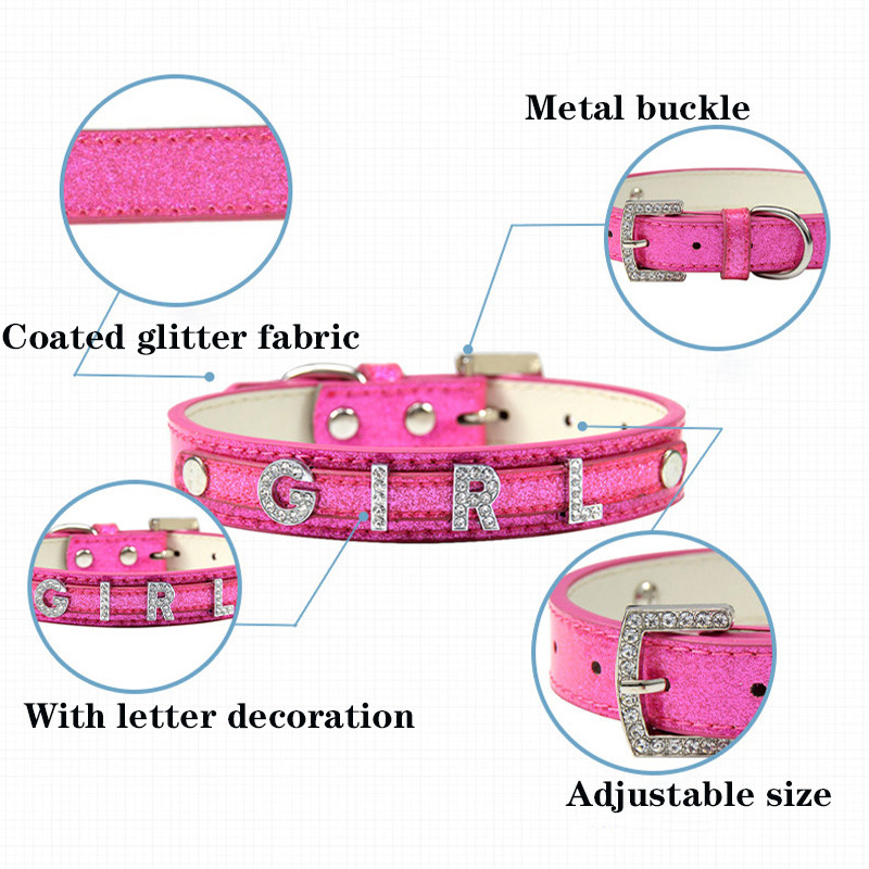 Personalizirana ogrlica za pse Bling Rhinestone DIY imena Puppy Cat Kožne ogrlice Mali veliki psi Ogrlica Besplatno ime Dodaci za kućne ljubimce