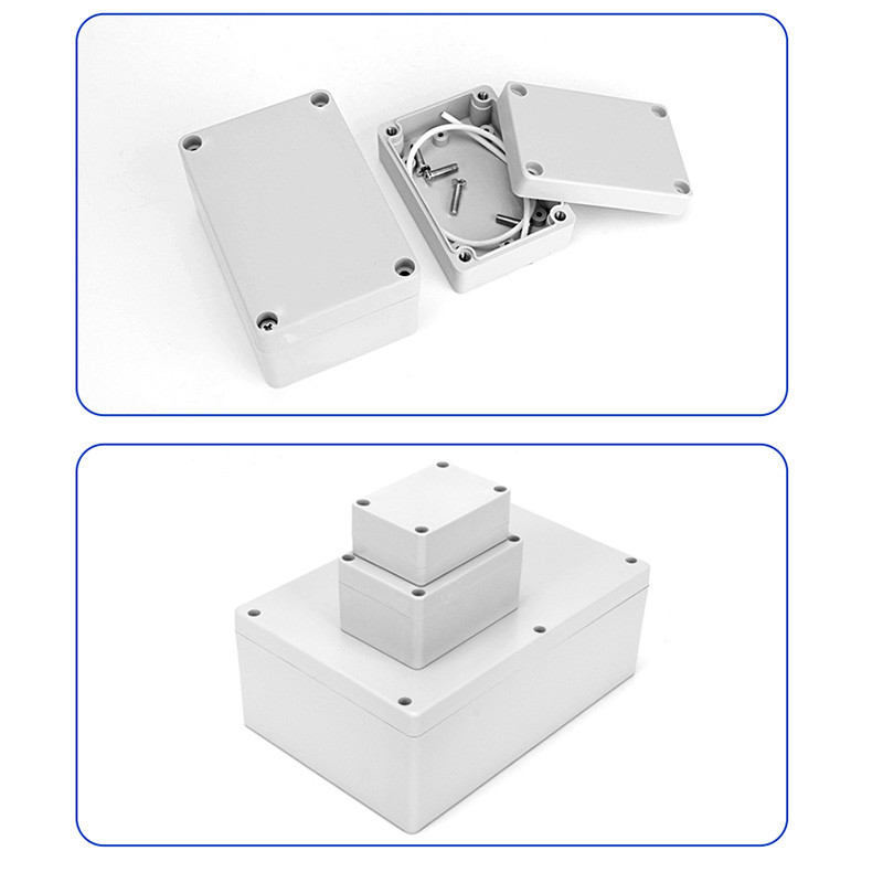 Plastmasas ABS sadales kārbas skrūvējamais kabelis Pielāgots ūdensizturīgs sadales kārbas Ip66 āra elektriskās sadales kārbas korpuss