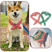 Originalni kućni ljubimac Bandana za pse Tang s otisnutim koncem Puppy Bib Leptir mašna Dodaci za ovratnik za zabave Kitten Grooming Marama Shiba Inu Ogrlica