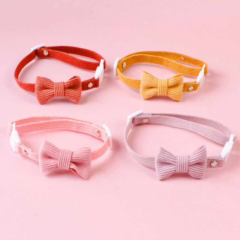 4 boje Baršunasta mačja mašna ogrlica Sigurnosna kopča Ljubimac Pas Štene Ogrlica Leptir kravata Topla mekana mačića Prilagodljive tihe ogrlice Dobavljač