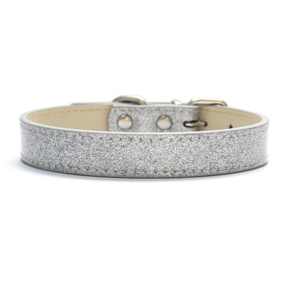 Bling kožna ogrlica za pse, mačke, svjetlucavi materijal, ogrlice s trakom za štene za male srednje velike pse, dodaci, crveno ružičasta XS-3XL