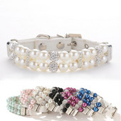 Biserna ogrlica za pse PU kožna ogrlica Umjetni biseri Ogrlice za kućne ljubimce s kamenčićima za male pse Ogrlica Ogrlica za mačke Svadbena zabava