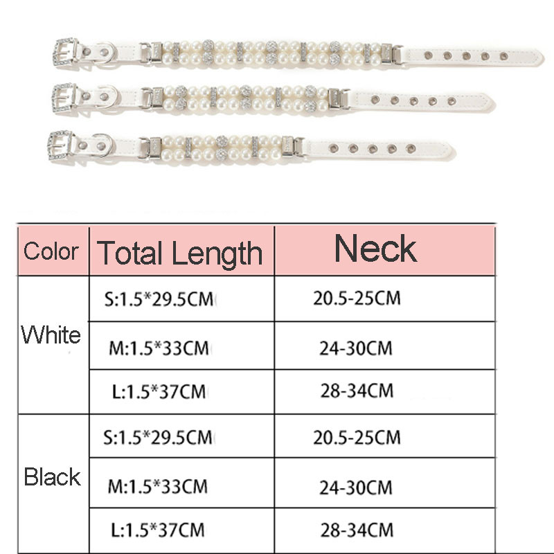 Biserna ogrlica za pse PU kožna ogrlica Umjetni biseri Ogrlice za kućne ljubimce s kamenčićima za male pse Ogrlica Ogrlica za mačke Svadbena zabava