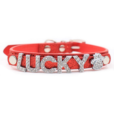 Ogrlice za pse s kopčom Štene, mačka, ogrlica, bez slova i privjesaka od vještačkih dijamanata, 10 mm, personalizirana ogrlica za pse, DIY imena