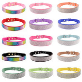 Bling ogrlice za kućne ljubimce s kamenčićima za male srednje pse, mačke, podesiva PU kožna ogrlica za mopse, dodaci za čivave, jorkširske pse