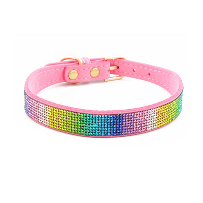 Bling ogrlice za kućne ljubimce s kamenčićima za male srednje pse, mačke, podesiva PU kožna ogrlica za mopse, dodaci za čivave, jorkširske pse