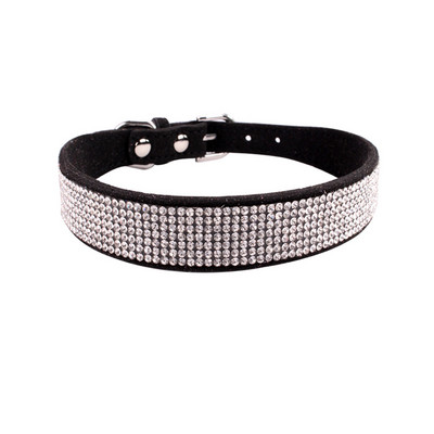 Bling ogrlice za kućne ljubimce s kamenčićima za male srednje pse, mačke, podesiva PU kožna ogrlica za mopse, dodaci za čivave, jorkširske pse