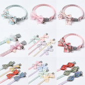 Nova prekrasna ogrlica za kućne ljubimce s mašnom, lijepa podesiva zvonasta ogrlica, leptir kravata, pamučna kravata za pse, oprema za kućne ljubimce, veleprodaja