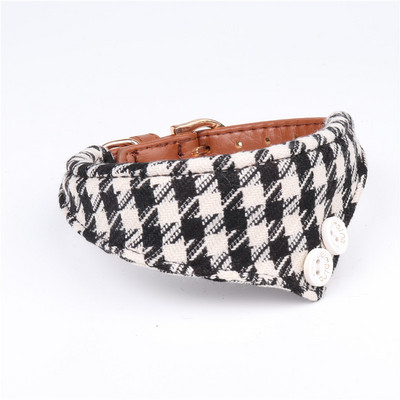 Slatka kožna ogrlica za pse s mašnom, prugasta, remen oko vrata za male srednje pse, karirane ogrlice za mačke, set povodca, ogrlica za kućne ljubimce Bandana