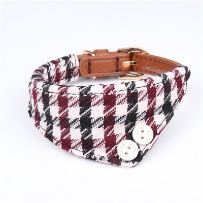 Slatka kožna ogrlica za pse s mašnom, prugasta, remen oko vrata za male srednje pse, karirane ogrlice za mačke, set povodca, ogrlica za kućne ljubimce Bandana