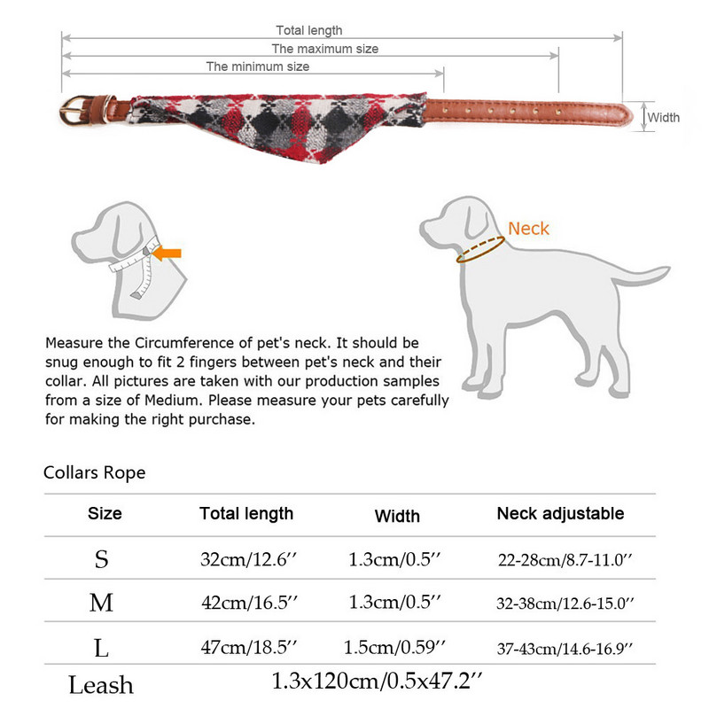 Slatka kožna ogrlica za pse s mašnom, prugasta, remen oko vrata za male srednje pse, karirane ogrlice za mačke, set povodca, ogrlica za kućne ljubimce Bandana