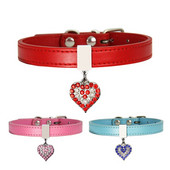 New Dog Collar Pet Dog Leash Cute Pet Peach Heart Dog Collar Cat Collar ošejnik za psa Ogrlica Gatos Chihuahua Kožna ogrlica
