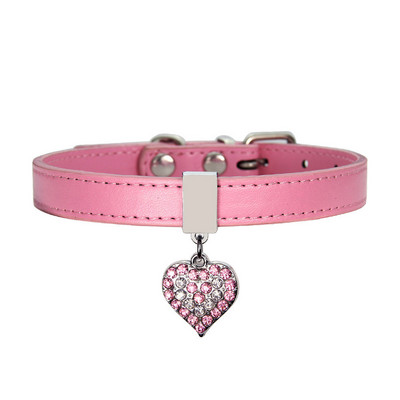New Dog Collar Pet Dog Leash Cute Pet Peach Heart Dog Collar Cat Collar ošejnik za psa Ogrlica Gatos Chihuahua Kožna ogrlica
