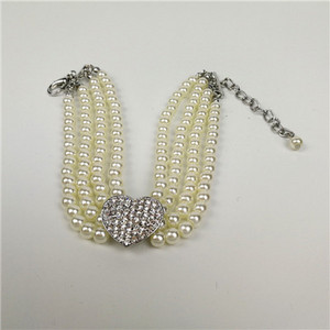 Luksuzna mačja ogrlica za pse u četiri reda biserna dijamantna ogrlica lančić za ogrlicu za male pse za mačke 20/25/30 cm dodatak za ljubimce sa kamenčićima