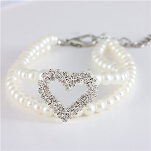 Luksuzna mačja ogrlica za pse u četiri reda biserna dijamantna ogrlica lančić za ogrlicu za male pse za mačke 20/25/30 cm dodatak za ljubimce sa kamenčićima