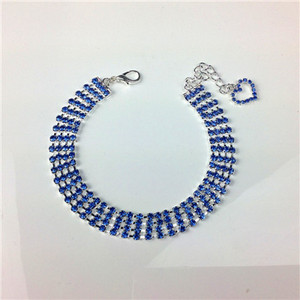 Luksuzna mačja ogrlica za pse u četiri reda biserna dijamantna ogrlica lančić za ogrlicu za male pse za mačke 20/25/30 cm dodatak za ljubimce sa kamenčićima