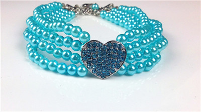 Luksuzna mačja ogrlica za pse u četiri reda biserna dijamantna ogrlica lančić za ogrlicu za male pse za mačke 20/25/30 cm dodatak za ljubimce sa kamenčićima