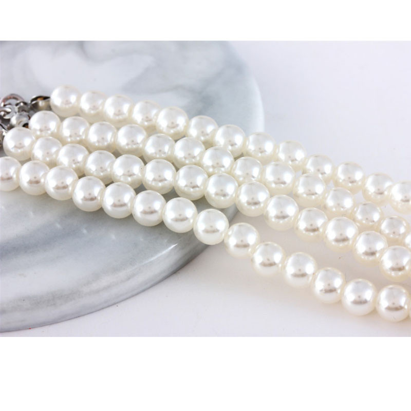 Luksuzna mačja ogrlica za pse u četiri reda biserna dijamantna ogrlica lančić za ogrlicu za male pse za mačke 20/25/30 cm dodatak za ljubimce sa kamenčićima