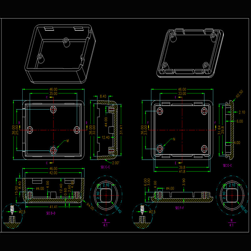 Plastična kutija elektronički projekt kućišta elektrošokera ABS mala razvodna kutija kućište sklopne kutije DIY projektno kućište 46*36*18 mm