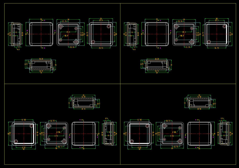 Mala električna razvodna kutija Prilagođeno plastično kućište Električno kućište ABS plastika Projektne kutije za instrumente 36*36*15 mm