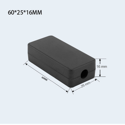 60*25*16 mm plastična crna mala plastična razvodna kutija USB modul kutija za instrumente dva kraja odlazna mala školjka
