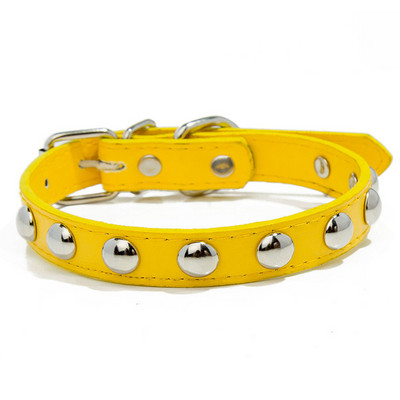 Mājdzīvnieku kucēnu kakla siksna Mode krāsainas ādas suņu kaklasiksnas radžotas apkakles maziem suņiem kaķiem Jaundzimušajiem franču buldogiem ID kakla siksna