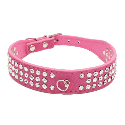 Dimanta Rhinestone Mājdzīvnieki Suņu kaklasiksnas Zamšādas Ādas Maziem Vidējiem Suņiem Siksnas Regulējama Kucēna Čivavas Jorkšīras Kaklasiksna