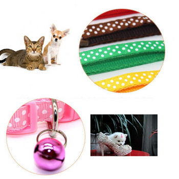 1PCS Fashion Dog Puppy Cat Kitten Buckle Cute Dot Print Bell Регулируема яка за домашни любимци Аксесоари за кучета suministros para perros