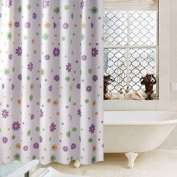 Υψηλής ποιότητας Elegance Purple Flowers κουρτίνα μπάνιου με γάντζους Αδιάβροχη μούχλα Κουρτίνες PEVA Κουρτίνα μπάνιου