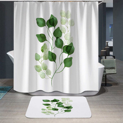 Tulip Lotus Flowers Trees Waterproff dušas aizkars 3D vannas aizkars ar āķa tinti Krāsošana Dekors Vannas produktu komplekts vannas istabai
