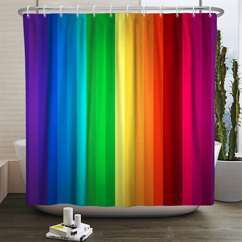 Rainbow Πολύχρωμη κουρτίνα μπάνιου Boho Αδιάβροχη υφασμάτινη πολυεστερική κουρτίνες μπάνιου με γάντζους για διακόσμηση σπιτιού μπάνιου