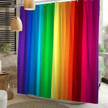 Цветна завеса за душ Rainbow Boho Водоустойчиви завеси за баня от полиестерна тъкан с куки за домашен декор на баня