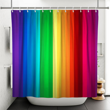 Rainbow Πολύχρωμη κουρτίνα μπάνιου Boho Αδιάβροχη υφασμάτινη πολυεστερική κουρτίνες μπάνιου με γάντζους για διακόσμηση σπιτιού μπάνιου