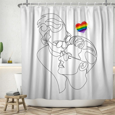 Szivárvány színes Boho zuhanyfüggöny Vízálló poliészter szövet Fürdőfüggöny akasztóval a fürdőszoba lakberendezéséhez