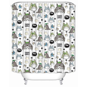 Musife Персонализирана завеса за душ Totoro Водоустойчива завеса за баня от полиестерна тъкан