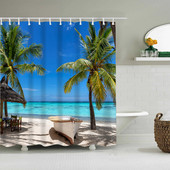 Zavjesa za tuširanje od kokosove palme Prirodni pogled Dodaci za uređenje doma Kupaonica Vodootporni set Pregradni paravan za kadu Banheiro