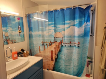Κουρτίνα μπάνιου με φοίνικες με φυσική θέα Αξεσουάρ σπιτιού Διακόσμηση Αξεσουάρ μπάνιου Αδιάβροχο Σετ Μπανιέρα Διαμέρισμα οθόνης Banheiro