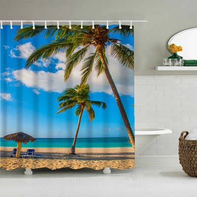 Zavjesa za tuširanje od kokosove palme Prirodni pogled Dodaci za uređenje doma Kupaonica Vodootporni set Pregradni paravan za kadu Banheiro