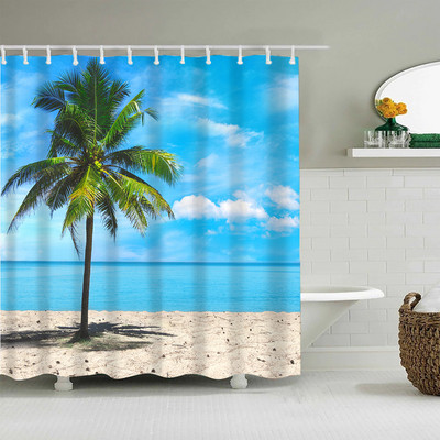 Zavjesa za tuširanje od kokosove palme Prirodni pogled Dodaci za uređenje doma Kupaonica Vodootporni set Pregradni paravan za kadu Banheiro