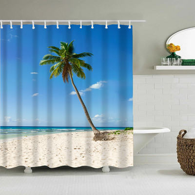 Zavjesa za tuširanje od kokosove palme Prirodni pogled Dodaci za uređenje doma Kupaonica Vodootporni set Pregradni paravan za kadu Banheiro