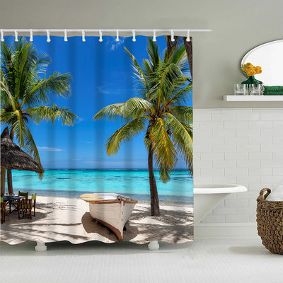 Zavjesa za tuširanje od kokosove palme Prirodni pogled Dodaci za uređenje doma Kupaonica Vodootporni set Pregradni paravan za kadu Banheiro