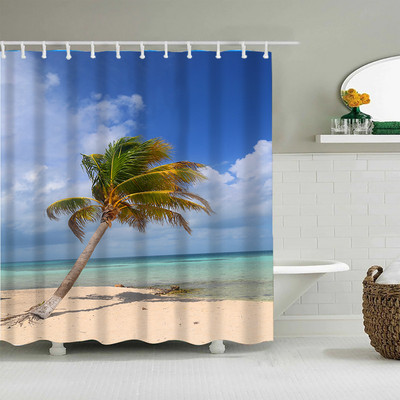 Zavjesa za tuširanje od kokosove palme Prirodni pogled Dodaci za uređenje doma Kupaonica Vodootporni set Pregradni paravan za kadu Banheiro