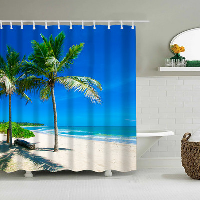 Zavjesa za tuširanje od kokosove palme Prirodni pogled Dodaci za uređenje doma Kupaonica Vodootporni set Pregradni paravan za kadu Banheiro