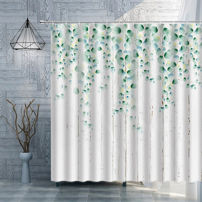 Koka dēļu fons dušas aizkars margrietiņa zieds Bībeles pants Retro lauku saimniecības mājas dekors Vannas istabas piederumi Vannas ekrāns