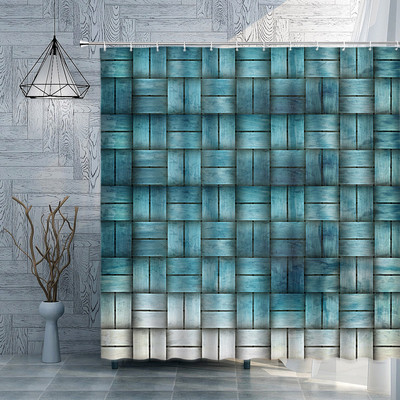 Koka dēļu fons dušas aizkars margrietiņa zieds Bībeles pants Retro lauku saimniecības mājas dekors Vannas istabas piederumi Vannas ekrāns