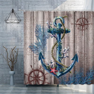 Koka dēļu fons dušas aizkars margrietiņa zieds Bībeles pants Retro lauku saimniecības mājas dekors Vannas istabas piederumi Vannas ekrāns