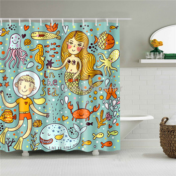 3d Cartoon Totoro Unicorn κουρτίνα μπάνιου Χαριτωμένη οθόνη κουρτίνα μπάνιου αδιάβροχη για διακόσμηση σπιτιού Άρθρο μπάνιου
