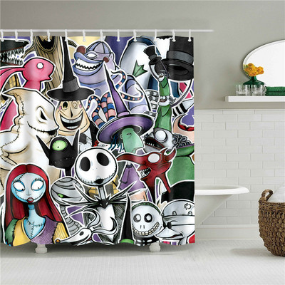 3d crtani Totoro Unicorn Zavjesa za tuširanje Kupaonica Slatka zavjesa za kupanje Vodootporna za uređenje doma Kupaonica Članak