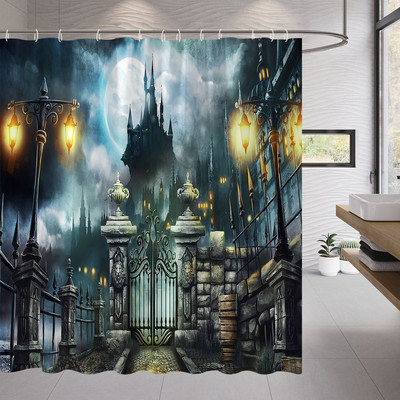 Zavjese za tuširanje u obliku šećerne lubanje Noć vještica Lobanje s cvijetom ruže Kreativne zavjese za kupanje za uređenje kućne kupaonice Tkanina koja se može prati